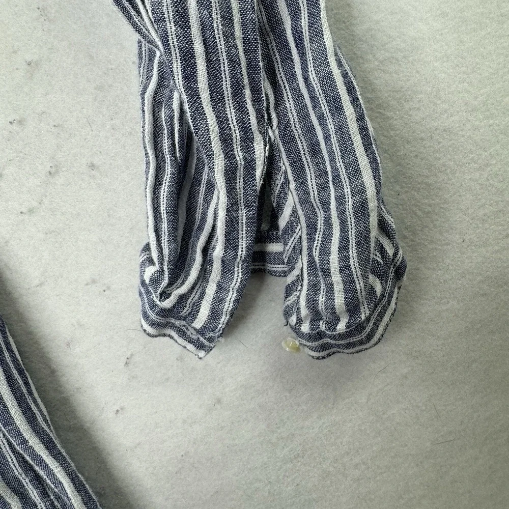 Rails Jasmine Linen‎ Mini Dress Womens Size XL Striped Empire Waist Boho LS - Picture 9 of 12